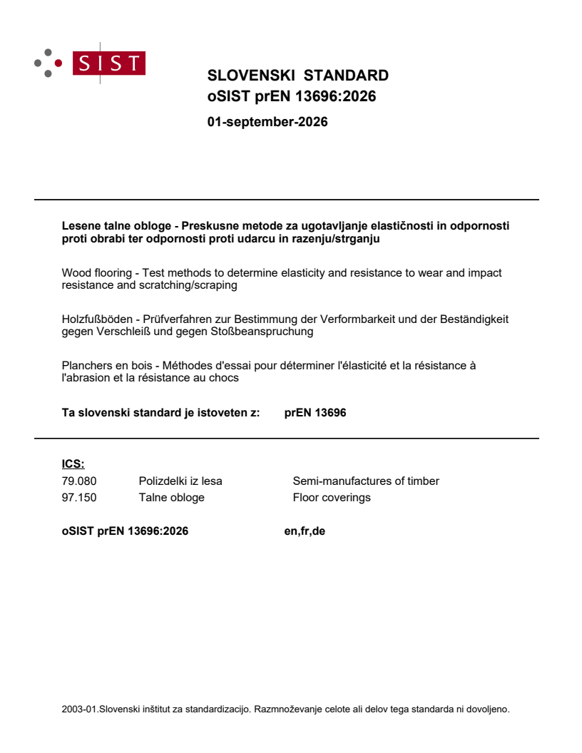prEN 13696 prEN 13696:2026 - BARVE - Page 1 preview