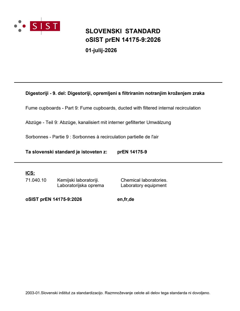 prEN 14175-9 prEN 14175-9:2026 - BARVE - Page 1 preview
