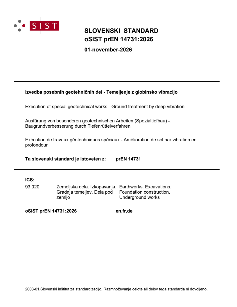 prEN 14731 prEN 14731:2026 - BARVE - Page 1 preview
