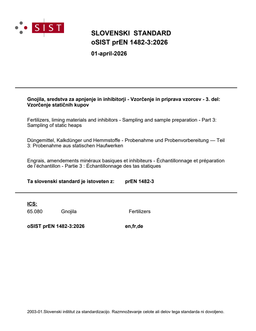 prEN 1482-3 prEN 1482-3:2026 - BARVE - Page 1 preview