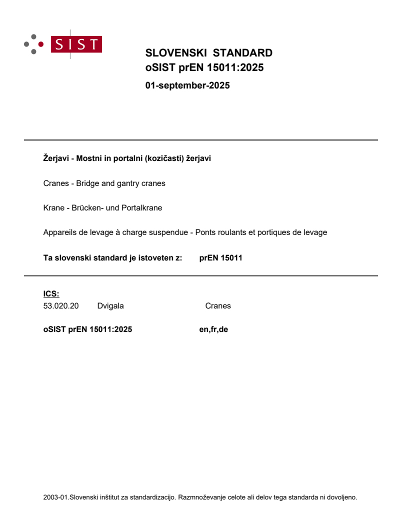 prEN 15011:2025