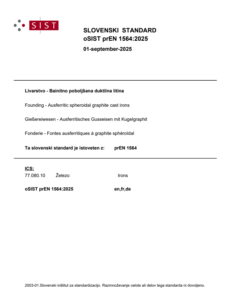 prEN 1564:2025