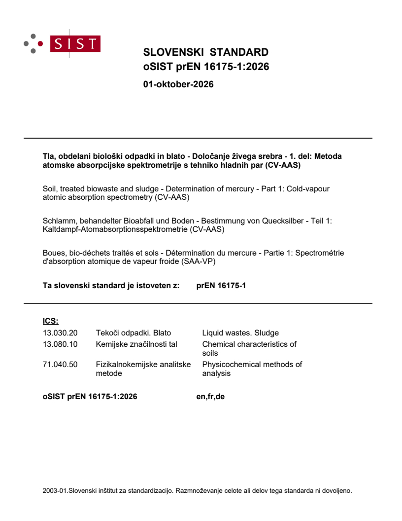 oSIST prEN 16175-1:2026 oSIST prEN 16175-1:2026 - Page 1 preview