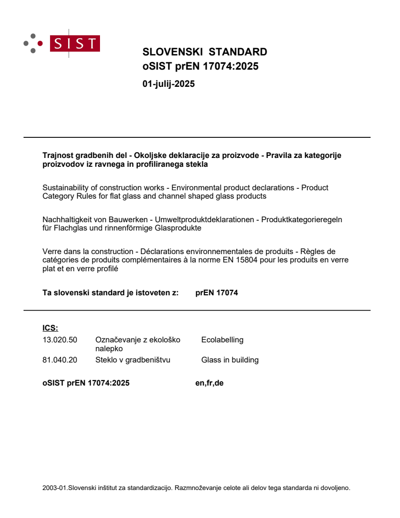 prEN 17074:2025