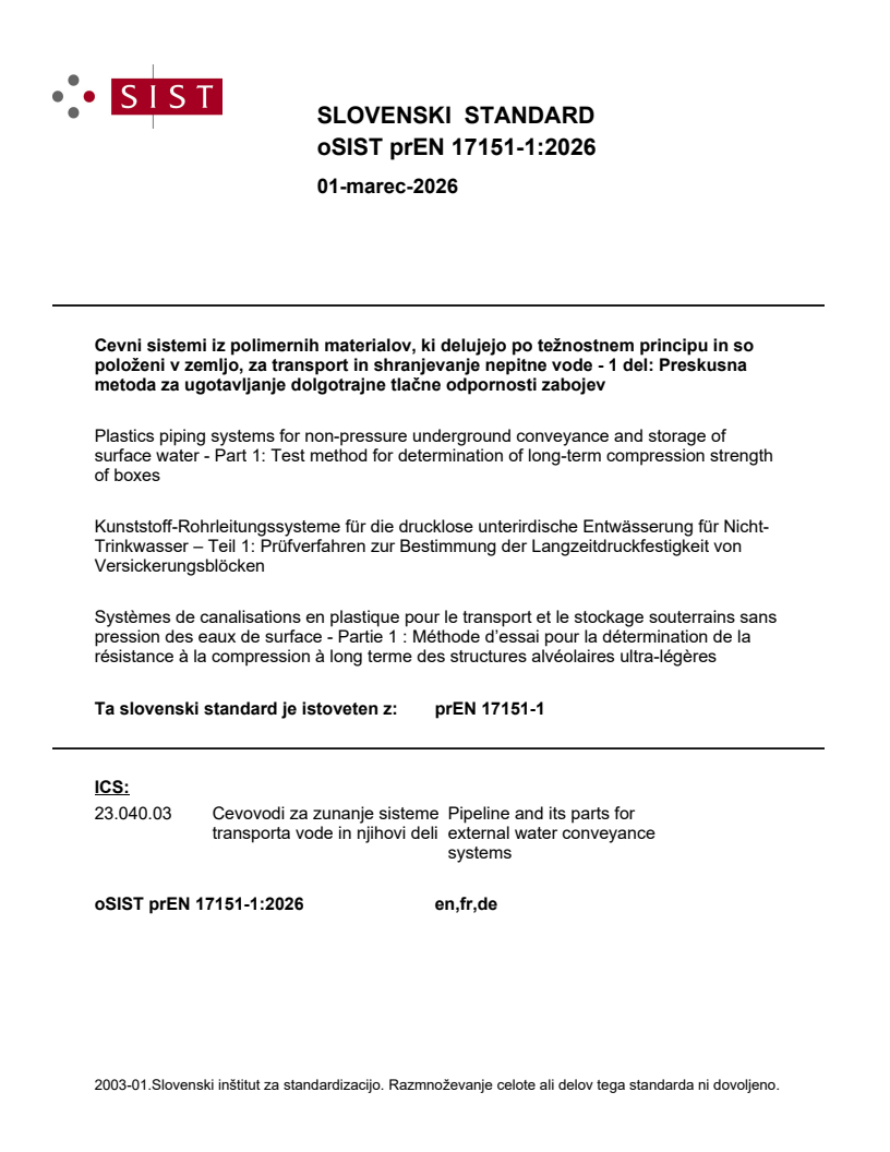 prEN 17151-1 prEN 17151-1:2026 - Page 1 preview