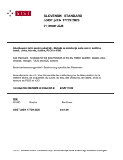 oSIST prEN 17729:2026 - Page 1 preview