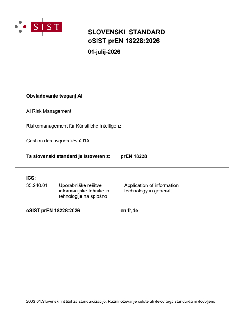 prEN 18228 prEN 18228:2026 - BARVE - Page 1 preview