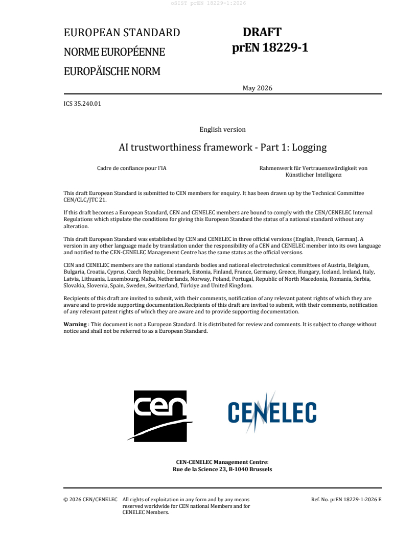 prEN 18229-1 prEN 18229-1:2026 - Page 3 preview