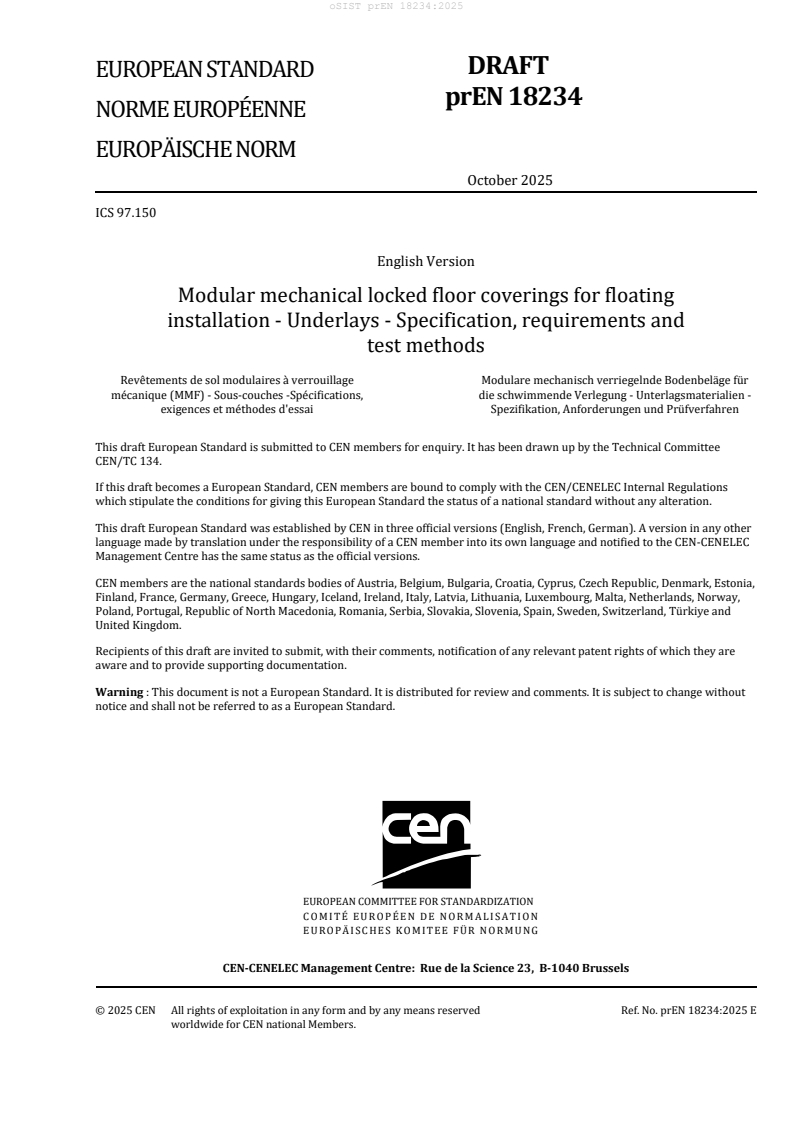 prEN 18234 prEN 18234:2025