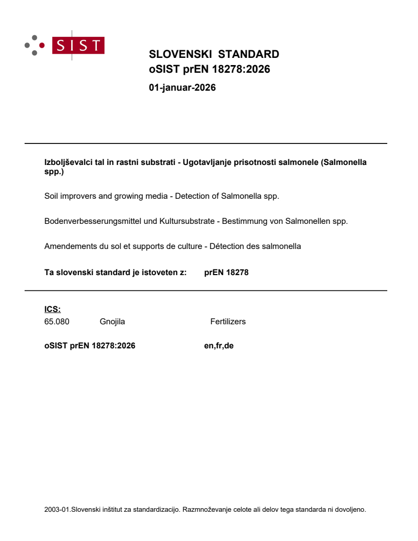 prEN 18278 prEN 18278:2026