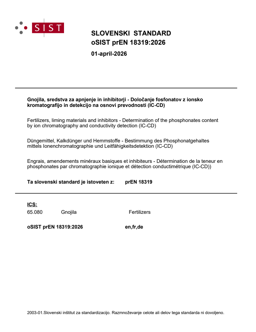 prEN 18319 prEN 18319:2026 - Page 1 preview