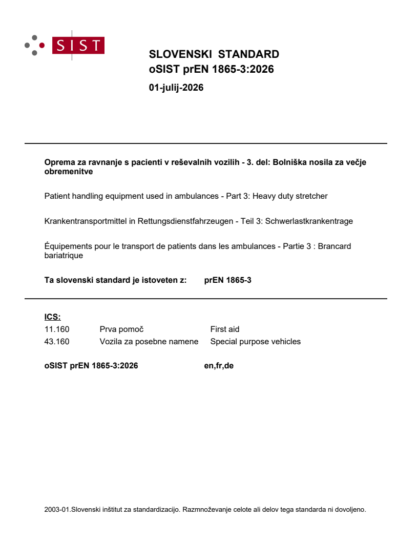 prEN 1865-3 prEN 1865-3:2026 - Page 1 preview