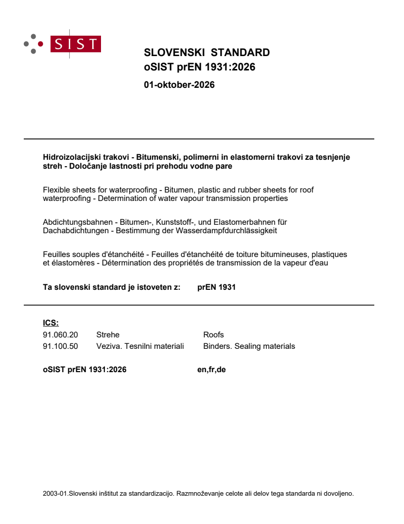 prEN 1931 prEN 1931:2026 - Page 1 preview