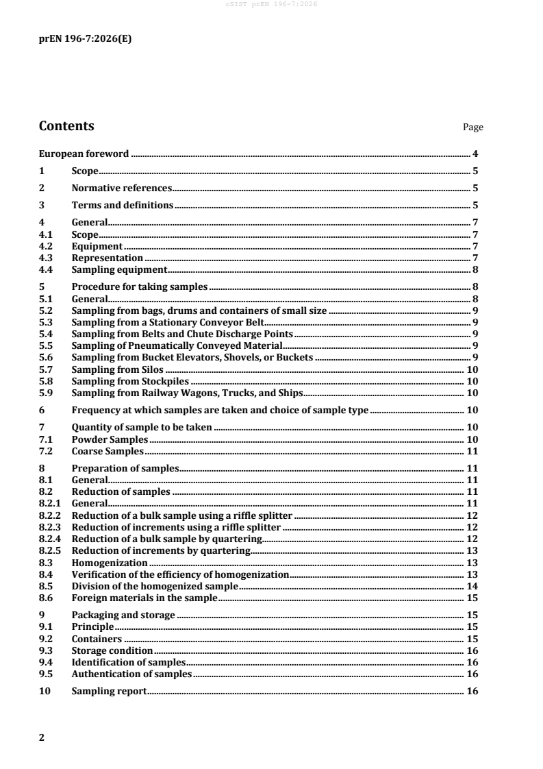 prEN 196-7 prEN 196-7:2026 - Page 4 preview