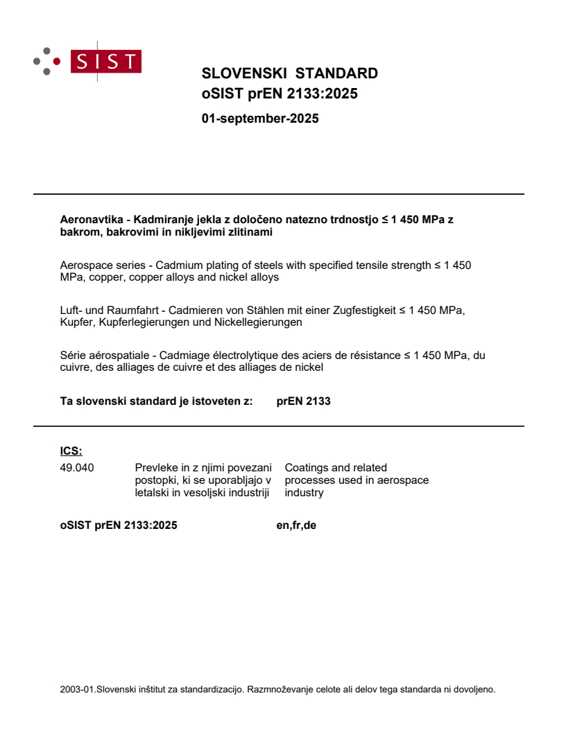 prEN 2133:2025