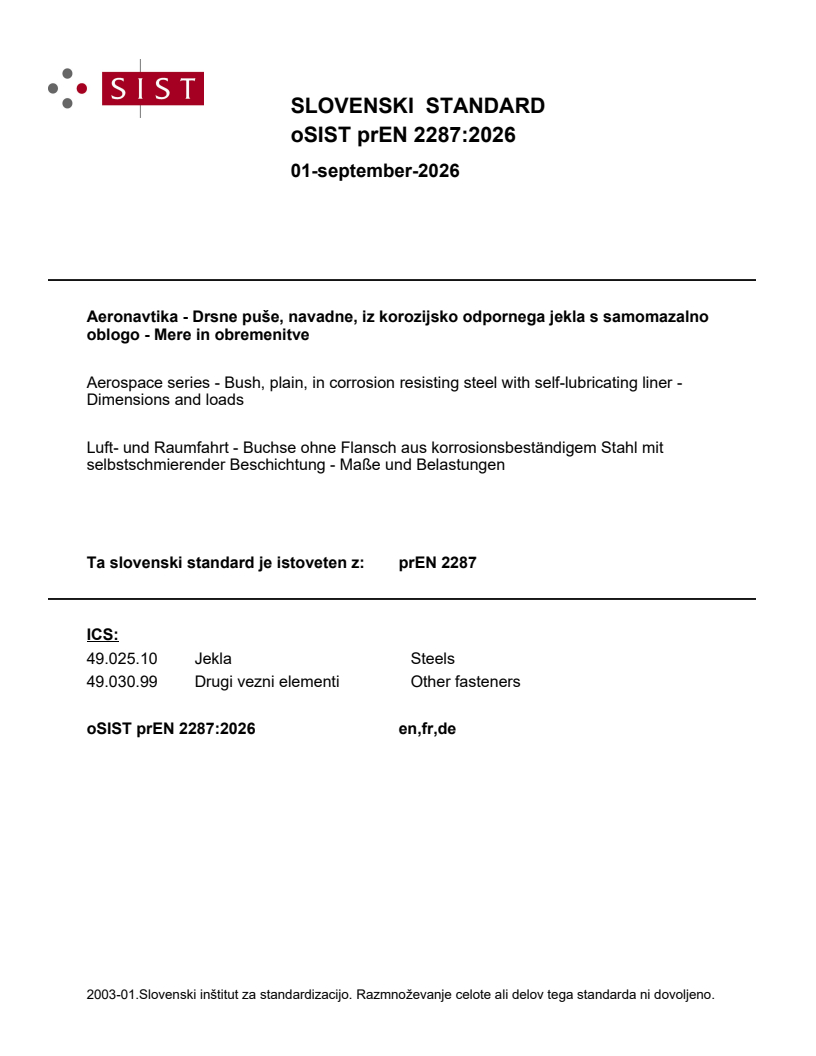 prEN 2287 prEN 2287:2026 - Page 1 preview