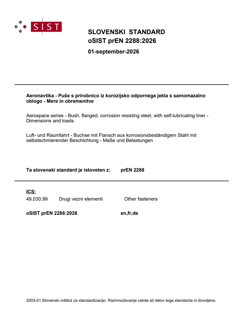 prEN 2288 prEN 2288:2026 - Page 1 preview