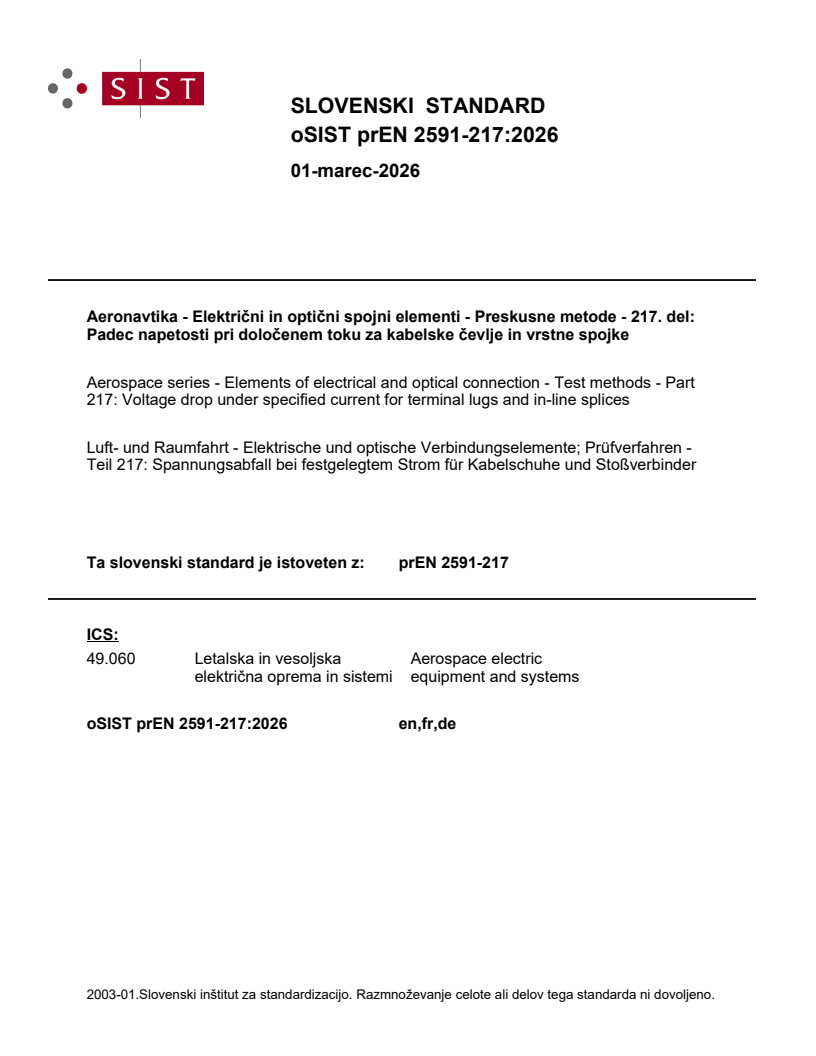 oSIST prEN 2591-217:2026 oSIST prEN 2591-217:2026 - Page 1 preview