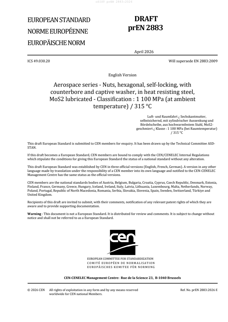 prEN 2883 prEN 2883:2026 - Page 3 preview