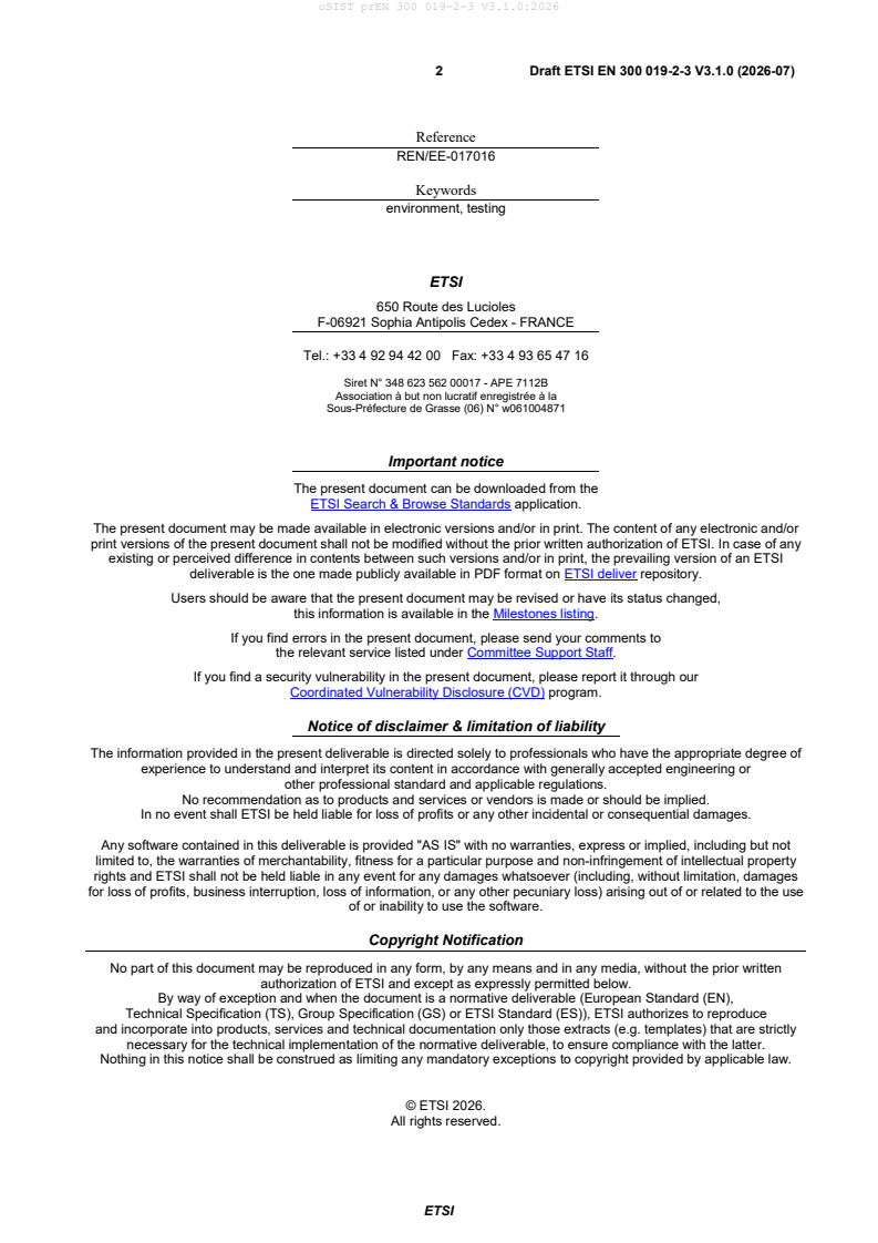 ETSI EN 300 019-2-3 V3.1.1 (2026-10) prEN 300 019-2-3 V3.1.0:2026 - Page 4 preview