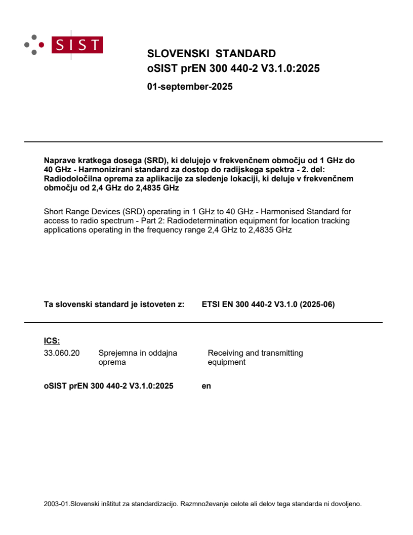prEN 300 440-2 V3.1.0:2025 - BARVE