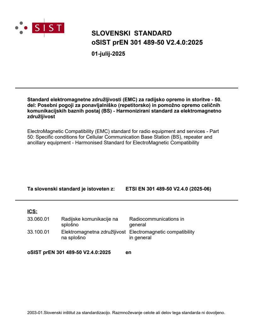 prEN 301 489-50 V2.4.0:2025