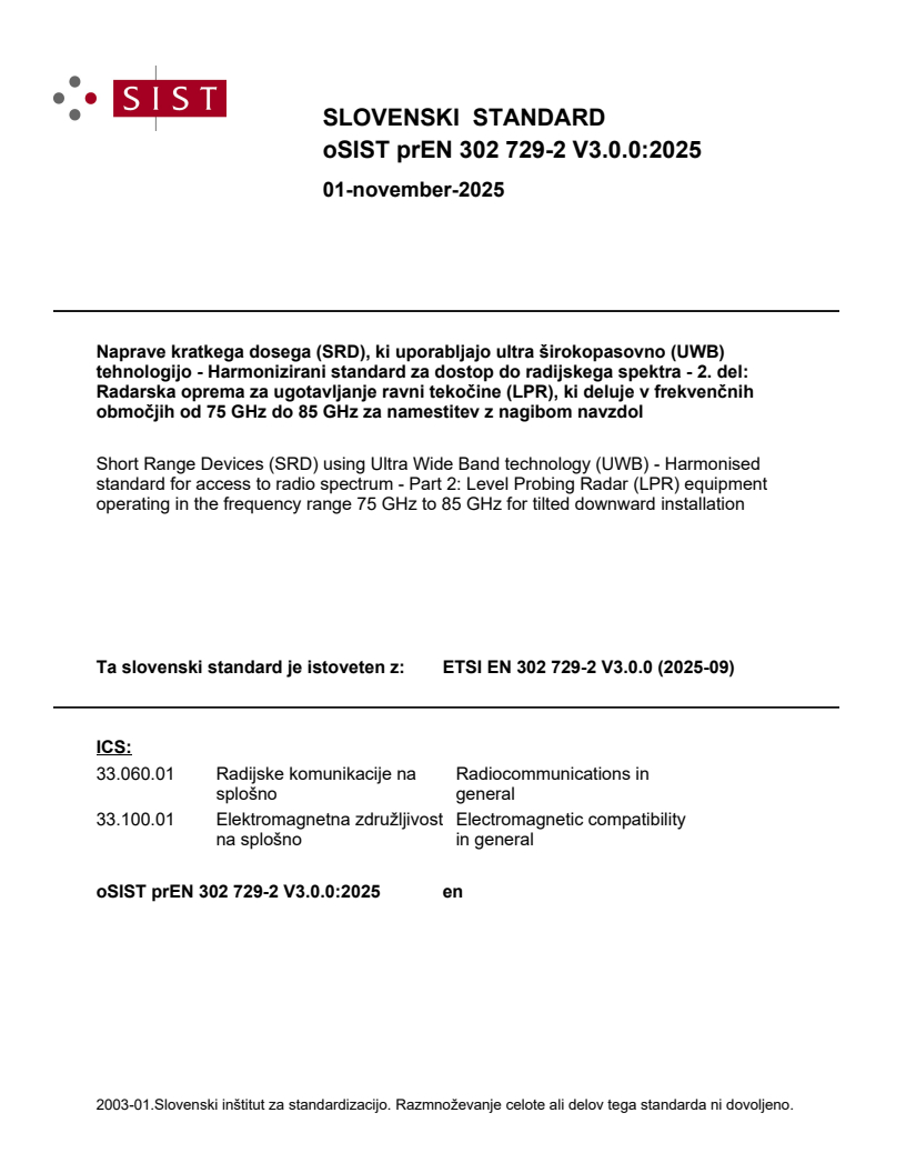 ETSI EN 302 729-2 V3.0.0 (2025-09) prEN 302 729-2 V3.0.0:2025 - BARVE