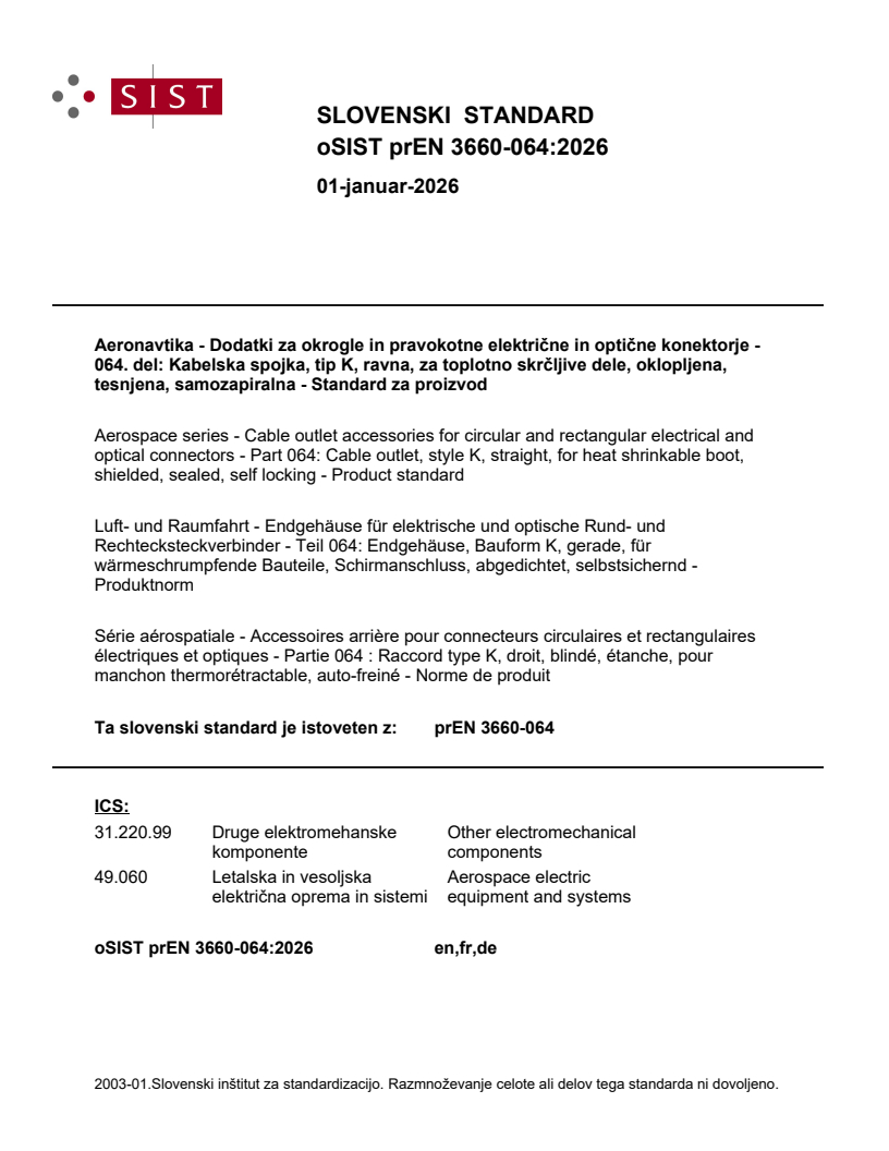 oSIST prEN 3660-064:2026