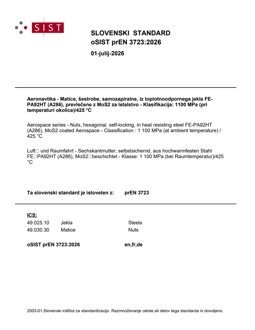 prEN 3723 prEN 3723:2026 - Page 1 preview