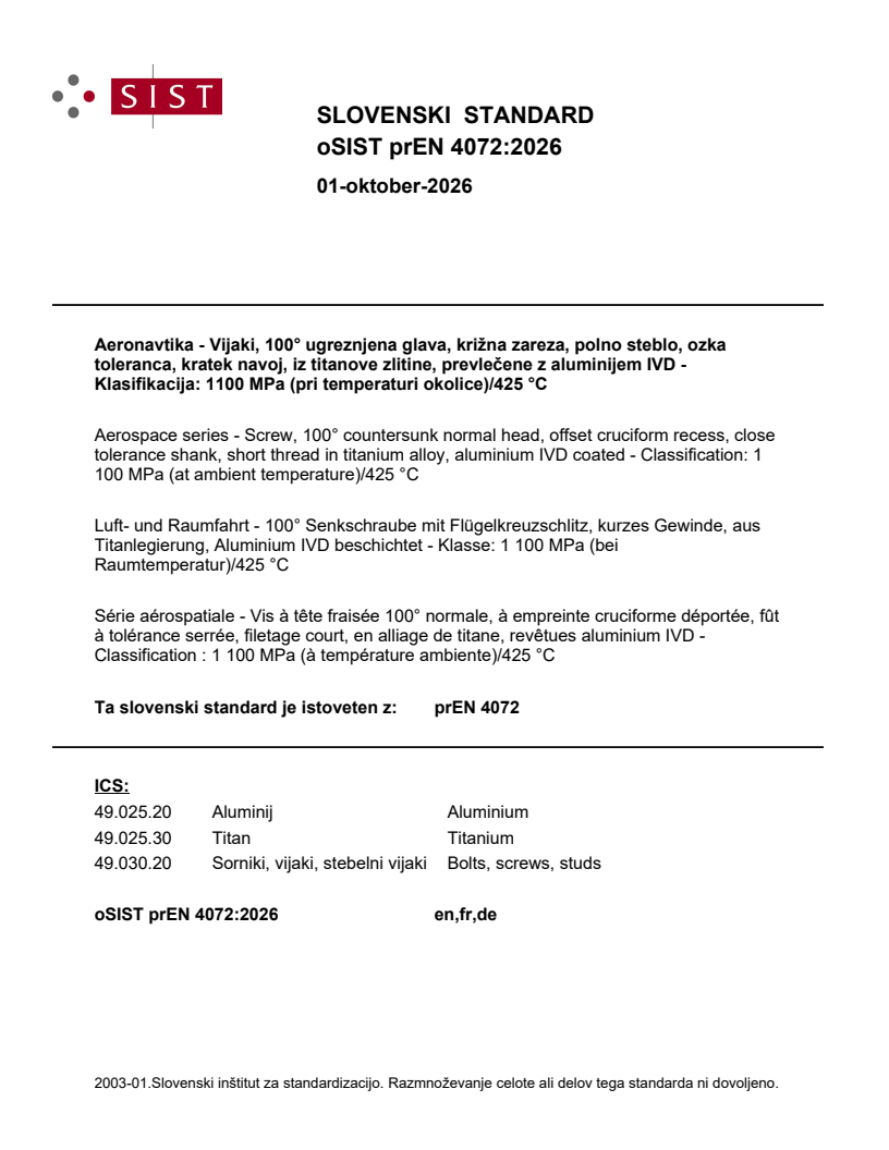 prEN 4072 prEN 4072:2026 - Page 1 preview