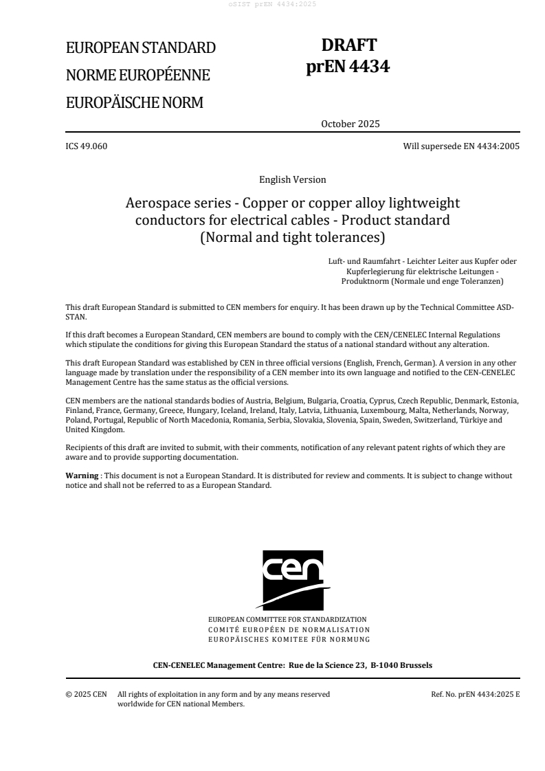 prEN 4434 prEN 4434:2025