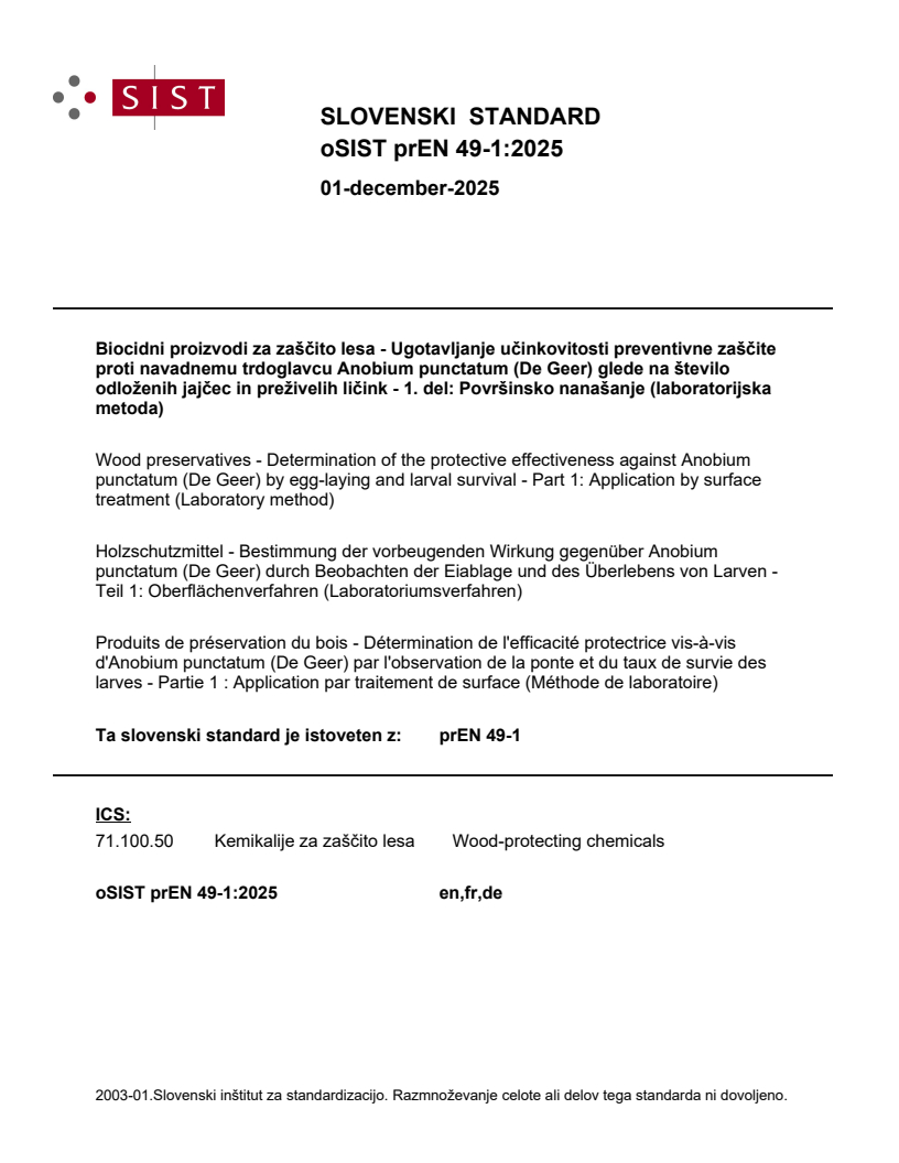prEN 49-1 prEN 49-1:2025
