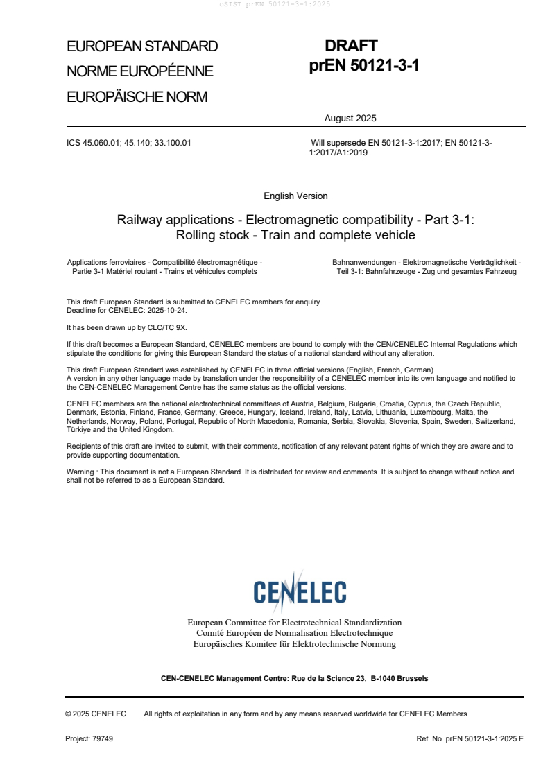 prEN 50121-3-1:2025 - BARVE