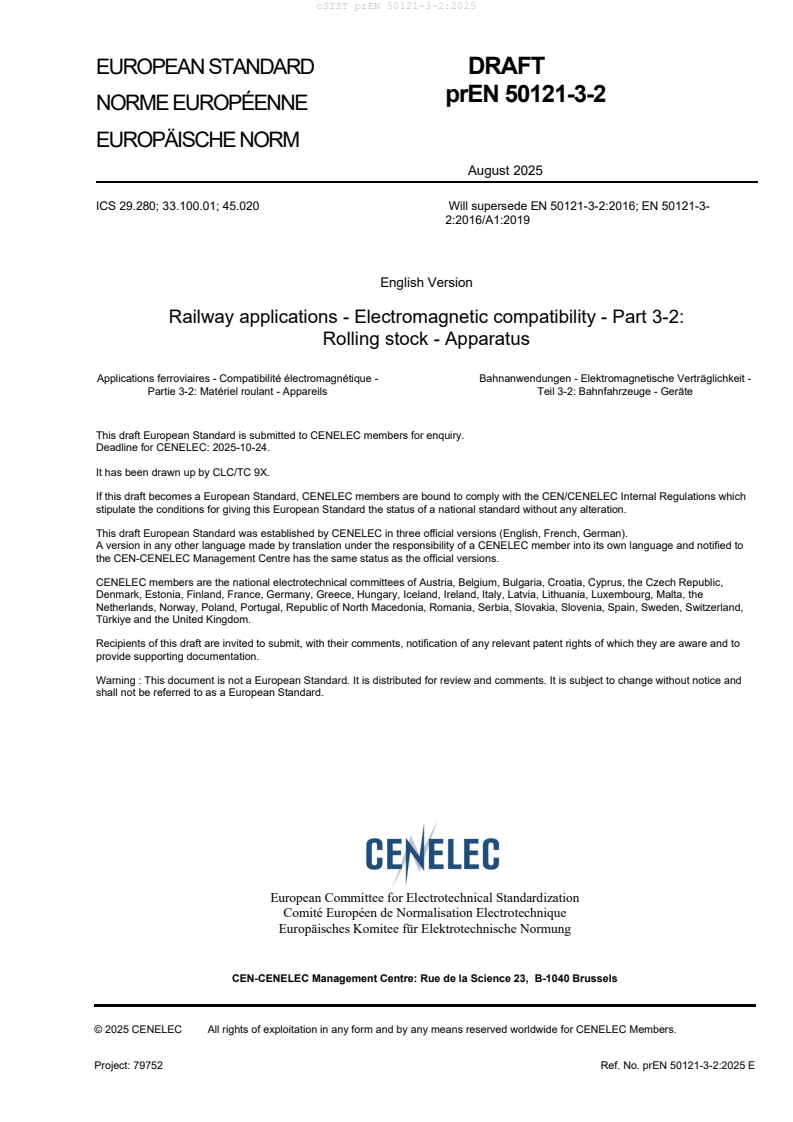 prEN 50121-3-2:2025 - BARVE