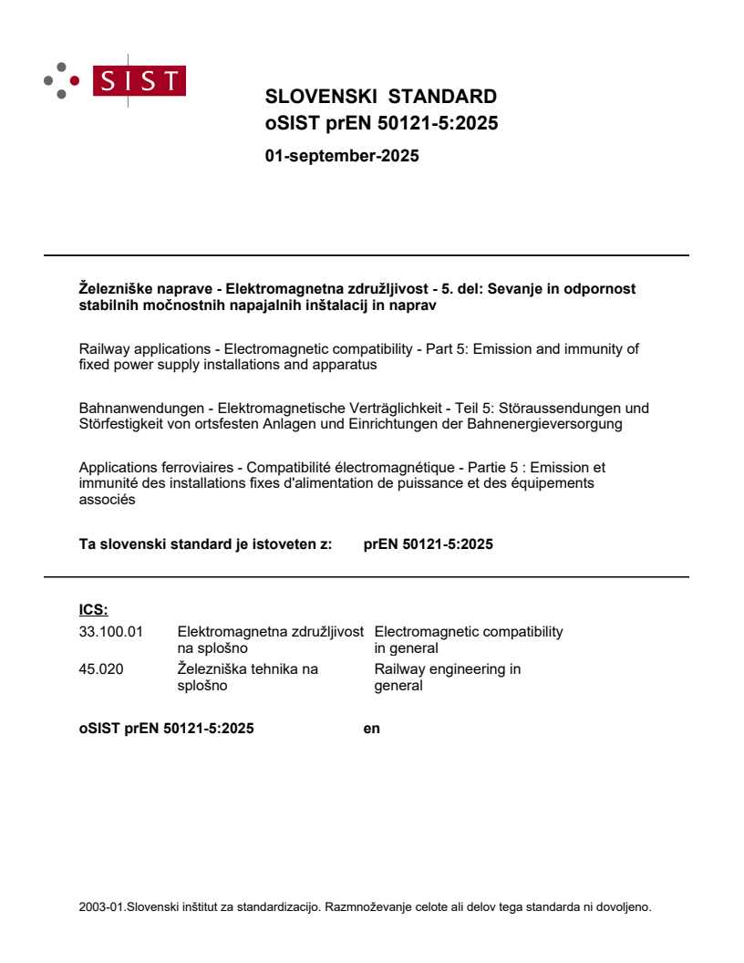 prEN 50121-5:2025