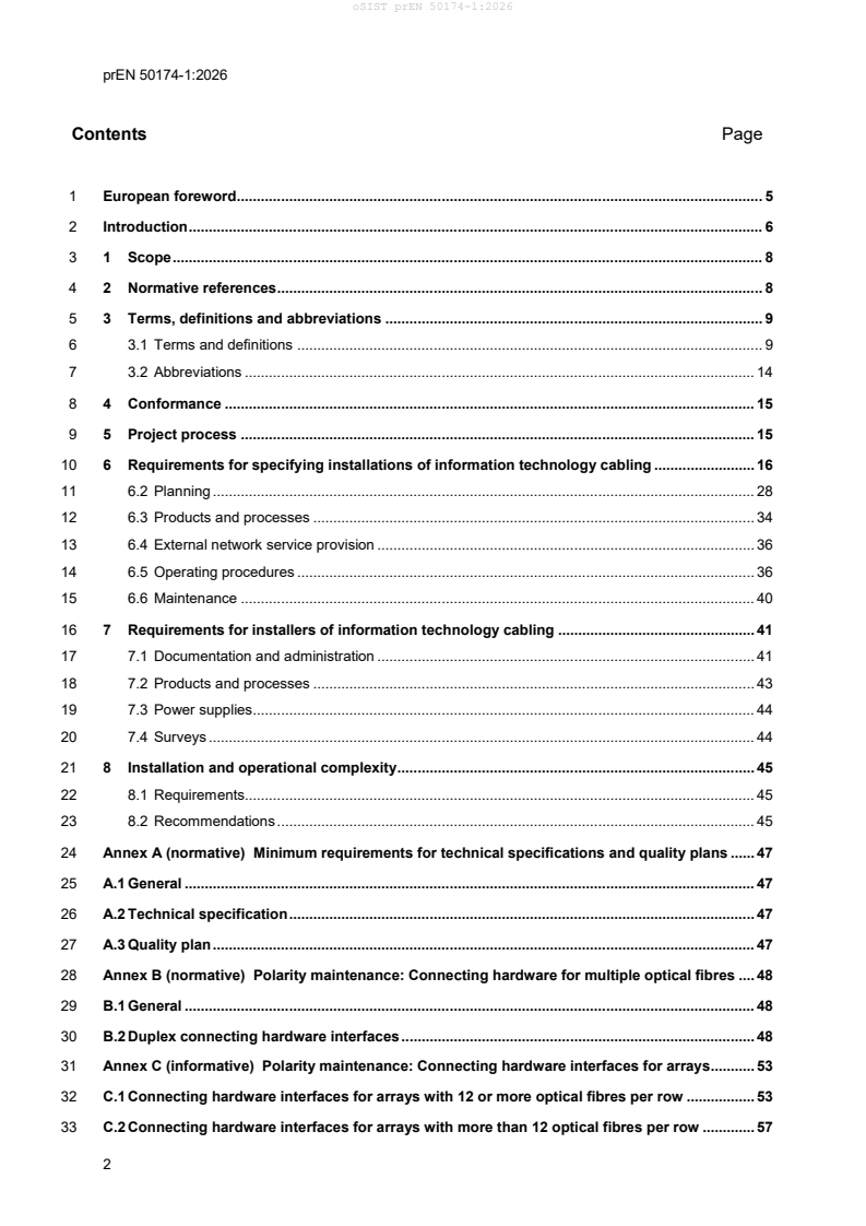prEN 50174-1:2026 prEN 50174-1:2026 - BARVE - Page 4 preview