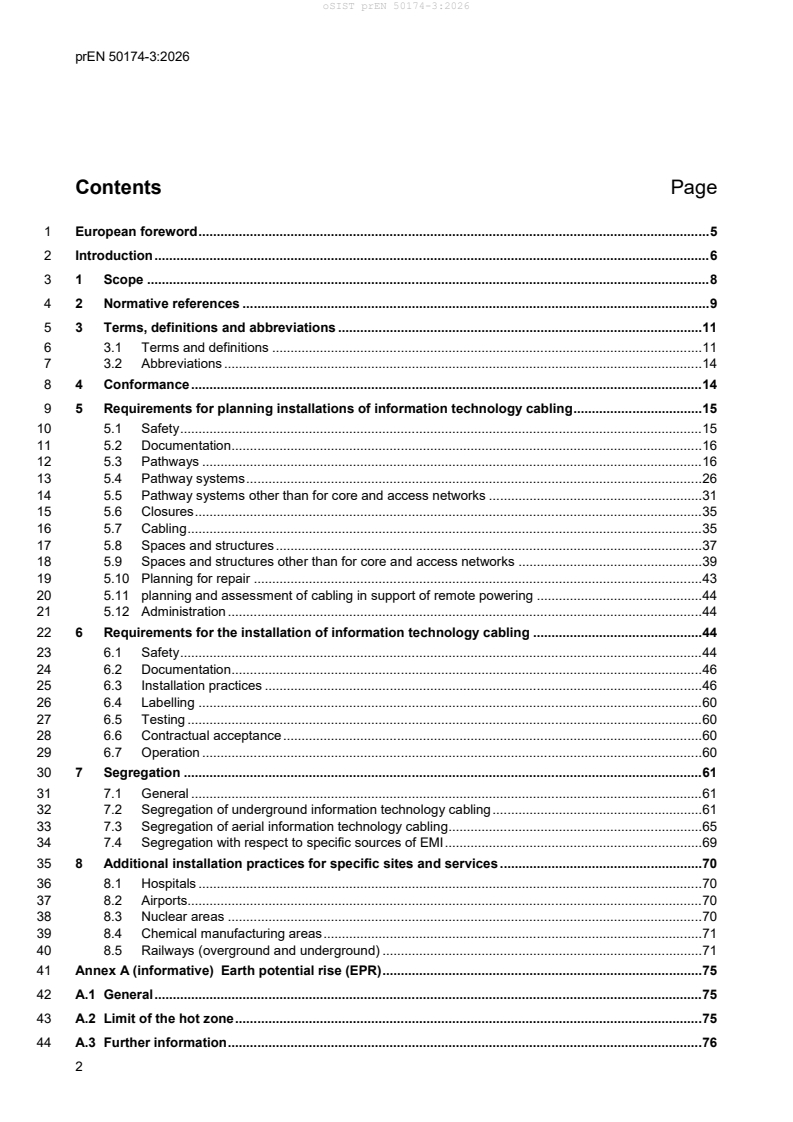 prEN 50174-3:2026 prEN 50174-3:2026 - BARVE - Page 4 preview