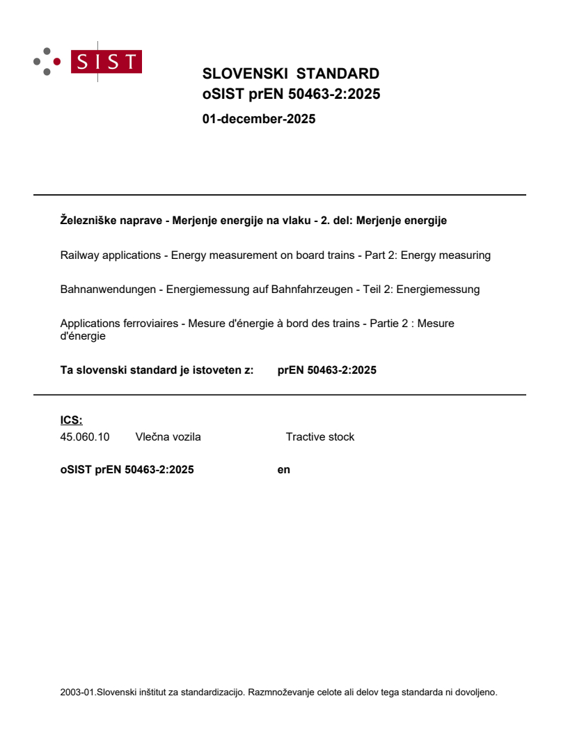 prEN 50463-2:2025 - BARVE