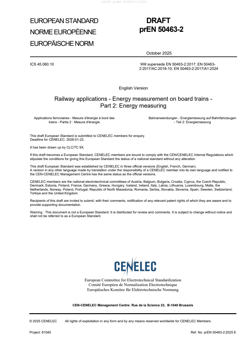 prEN 50463-2:2025 - BARVE