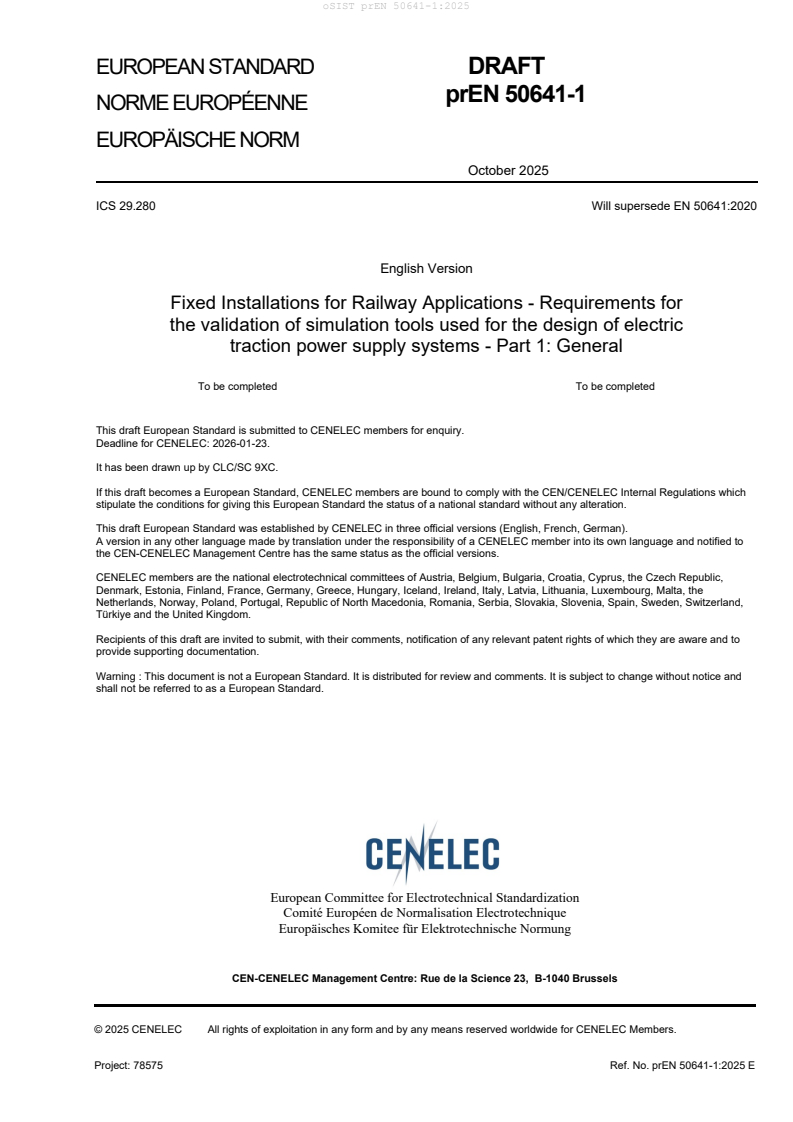 prEN 50641-1:2025 - BARVE