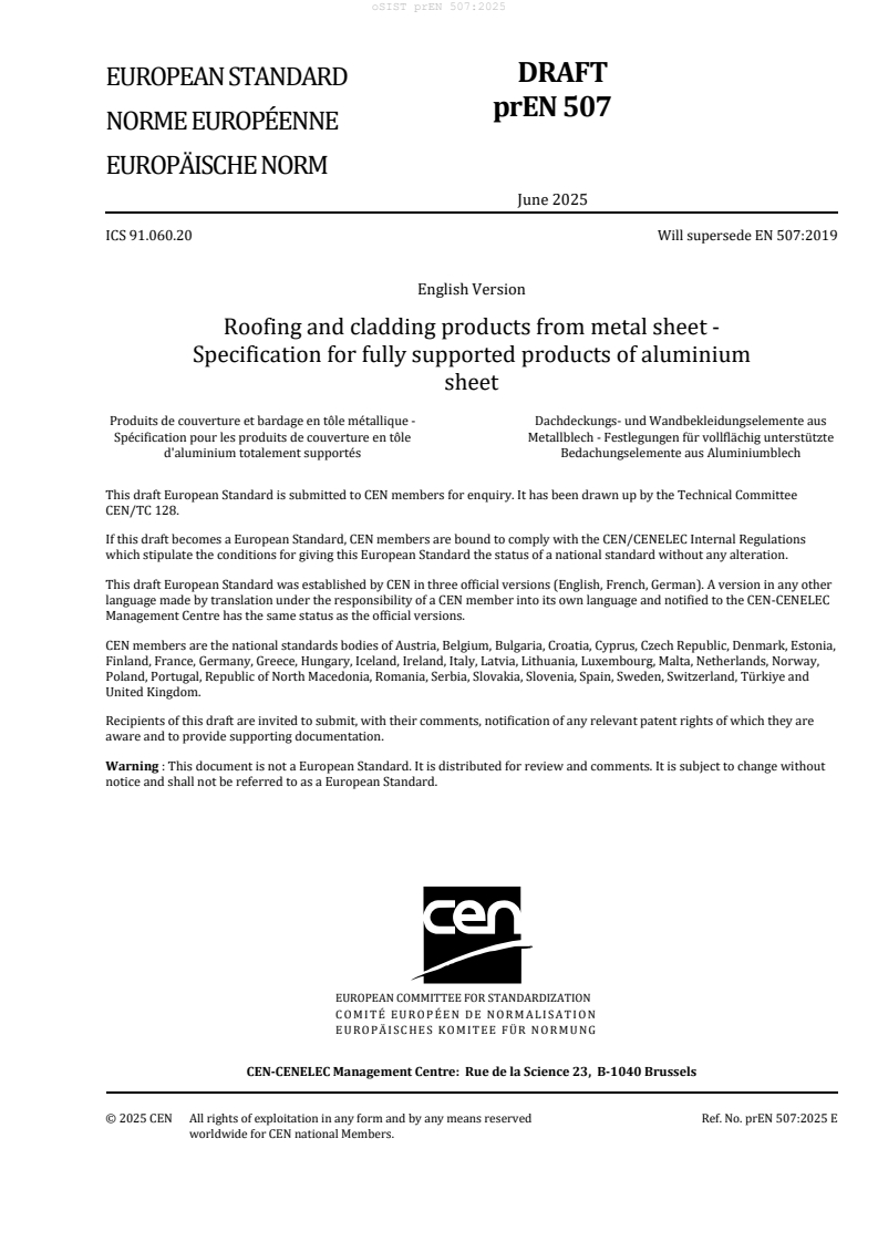 prEN 507:2025
