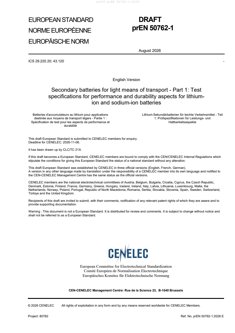 oSIST prEN 50762-1:2026 oSIST prEN 50762-1:2026 - Page 3 preview