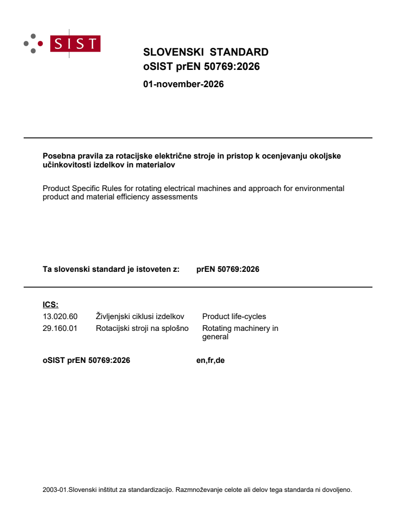 prEN 50769:2026 prEN 50769:2026 - BARVE - Page 1 preview