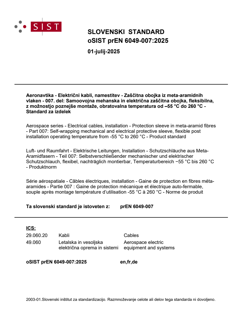 prEN 6049-007:2025 - BARVE