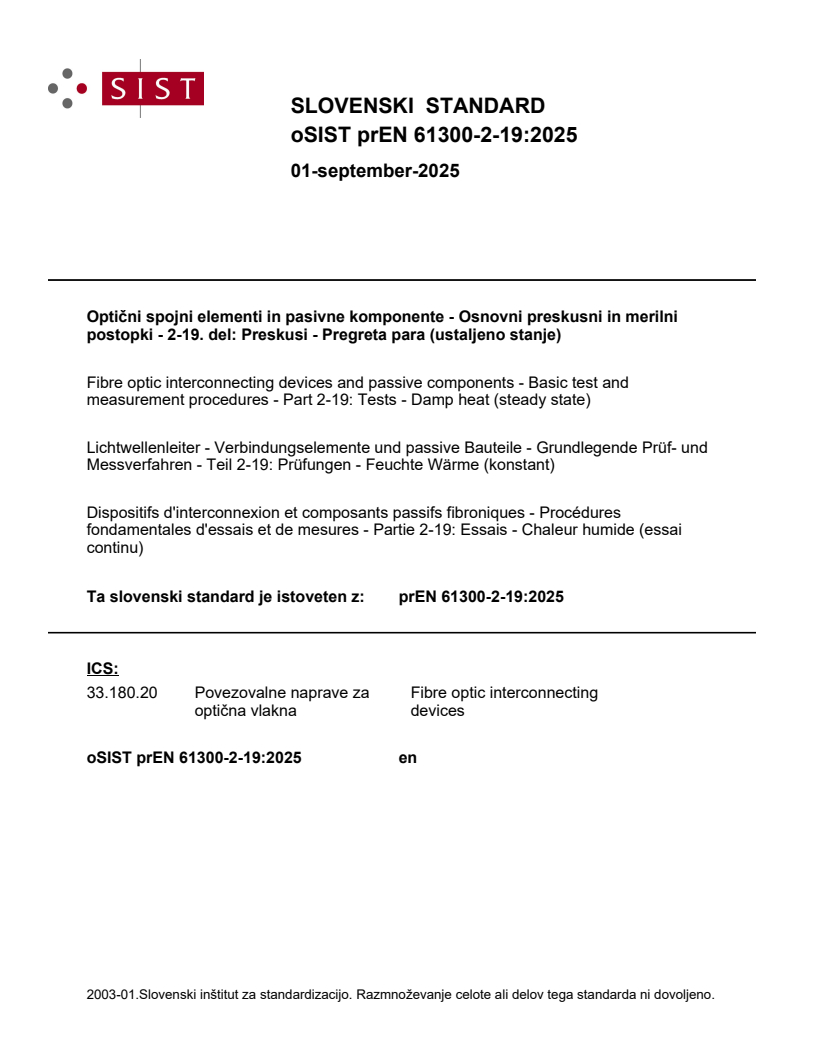 prEN 61300-2-19:2025
