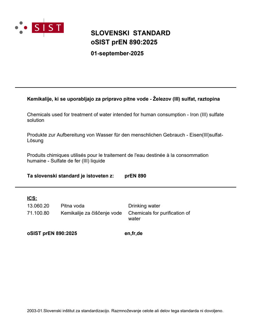 prEN 890:2025 - BARVE