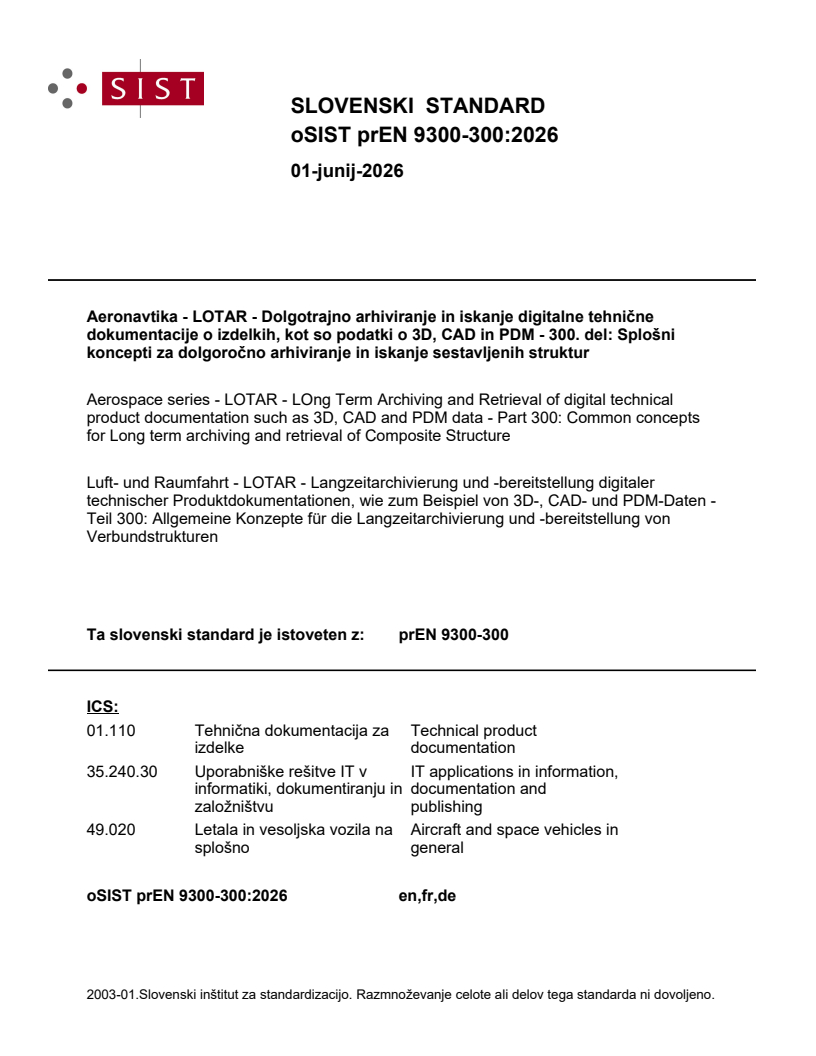 prEN 9300-300 prEN 9300-300:2026 - Page 1 preview