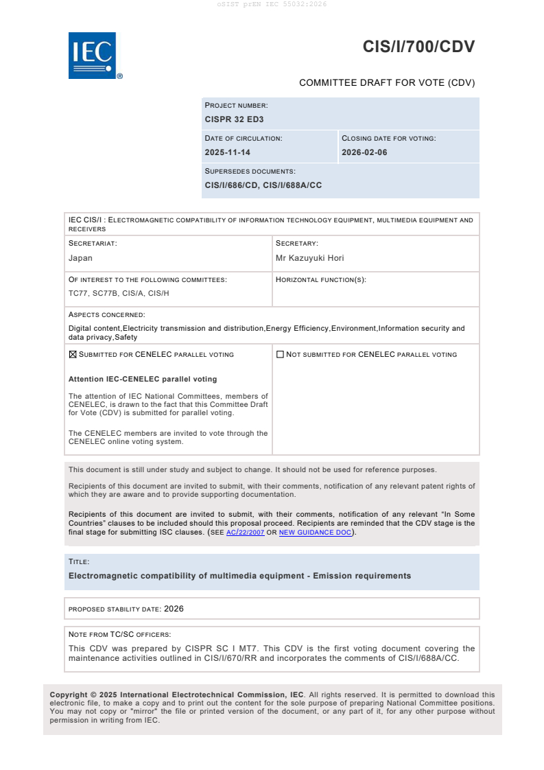 prEN IEC 55032:2026 - BARVE