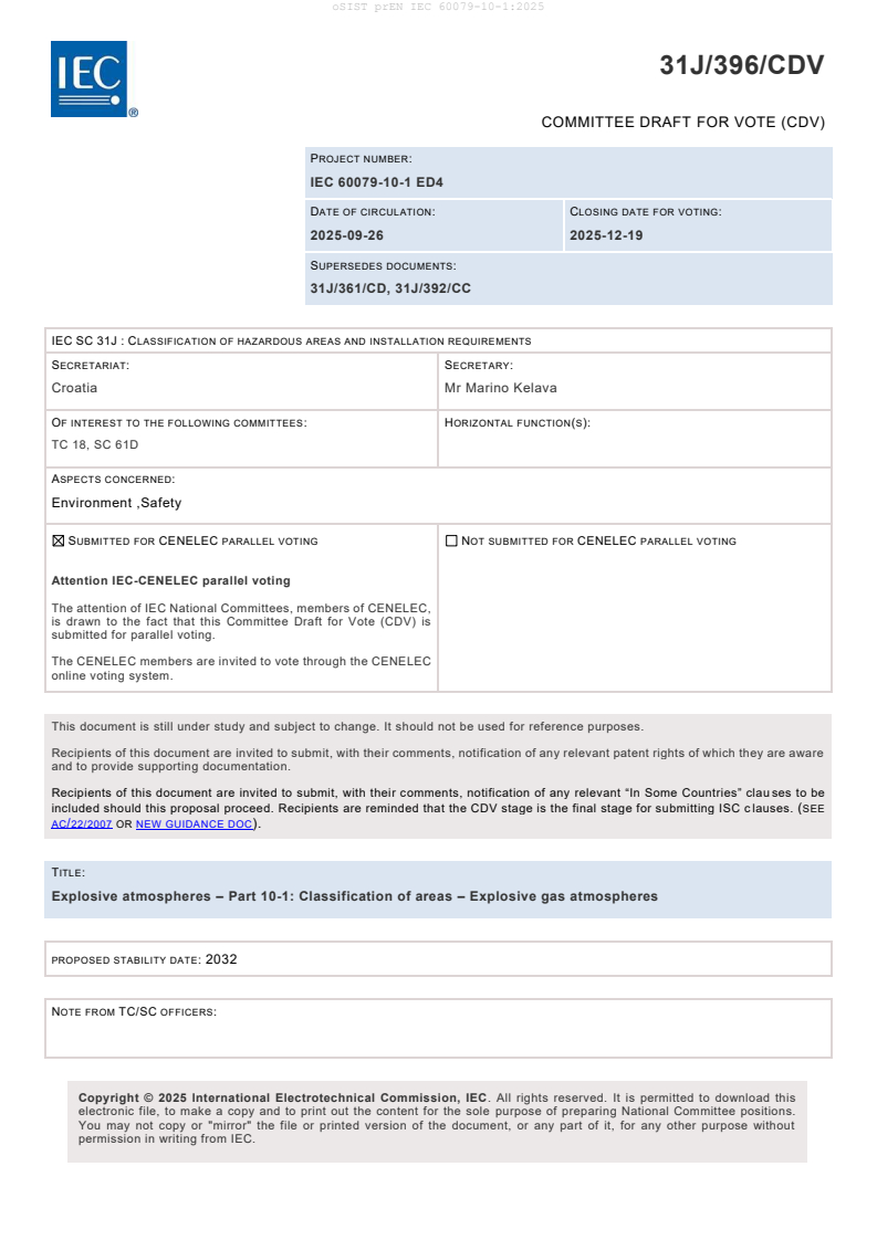 prEN IEC 60079-10-1:2025 - BARVE