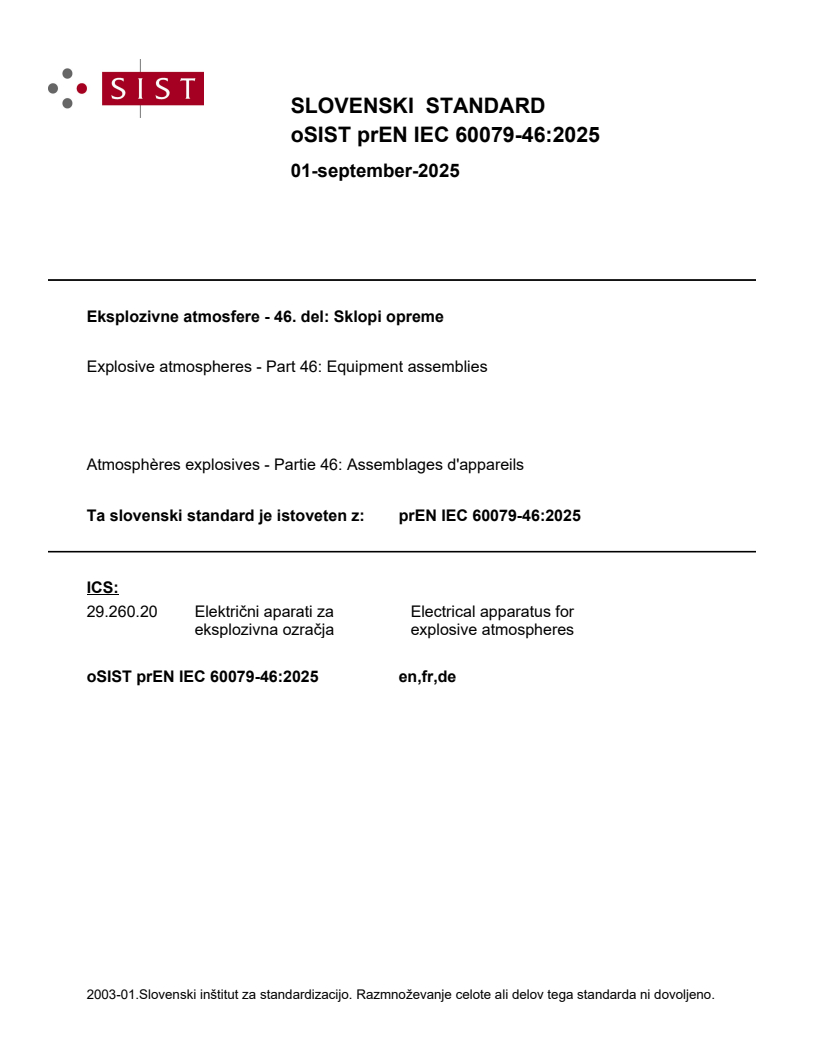 prEN IEC 60079-46:2025 - BARVE